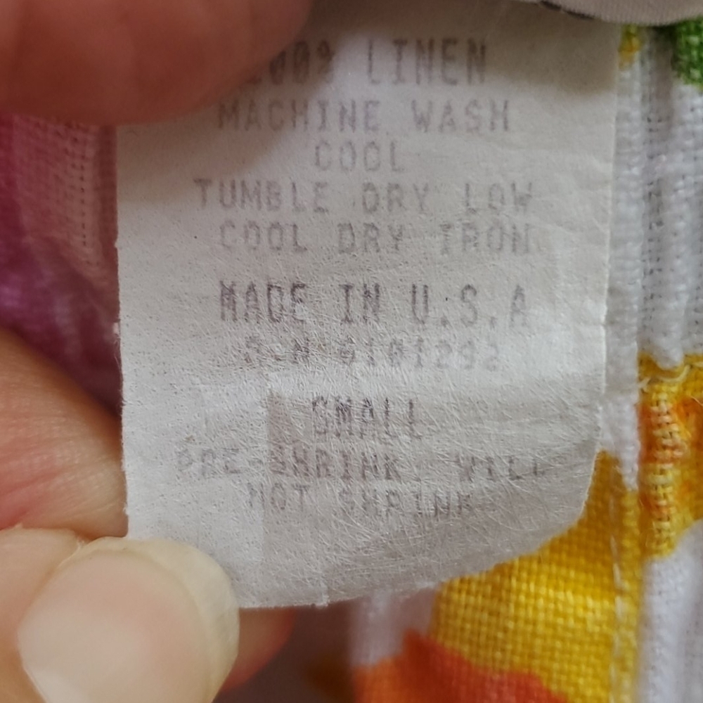 Cotton Connection linen floral crop pants small - Picture 4 of 5